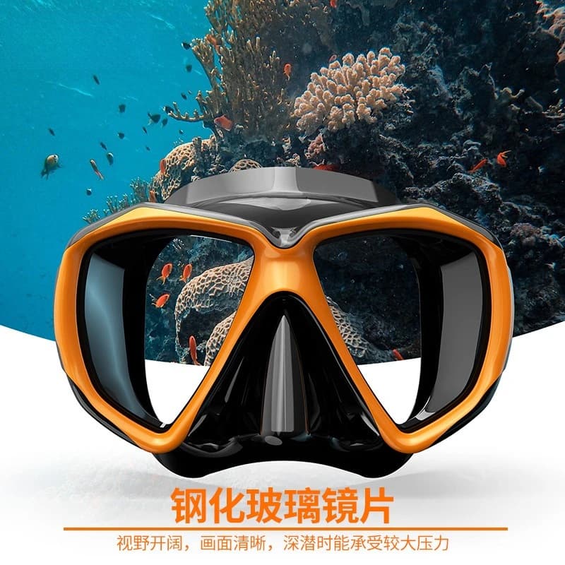 Mask Breathing Tube Two-piece Set, Adult Waterproof and Anti-fog Full Dry Swimming Diving Goggles, Mask, Snorkeling Sanbao Set
