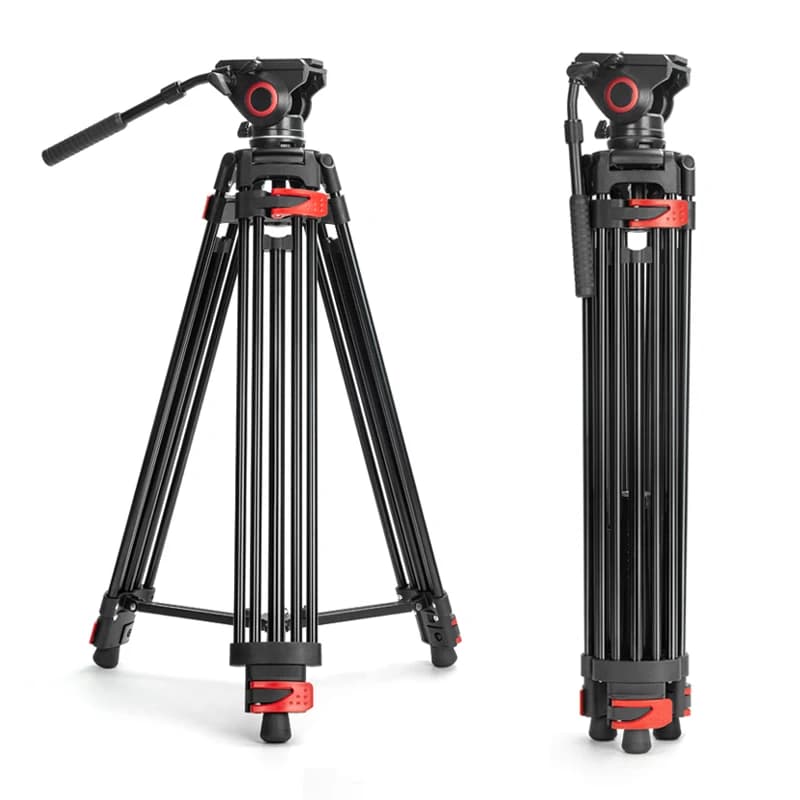 Treppiede video professionale per carichi pesanti in alluminio con testa fluida