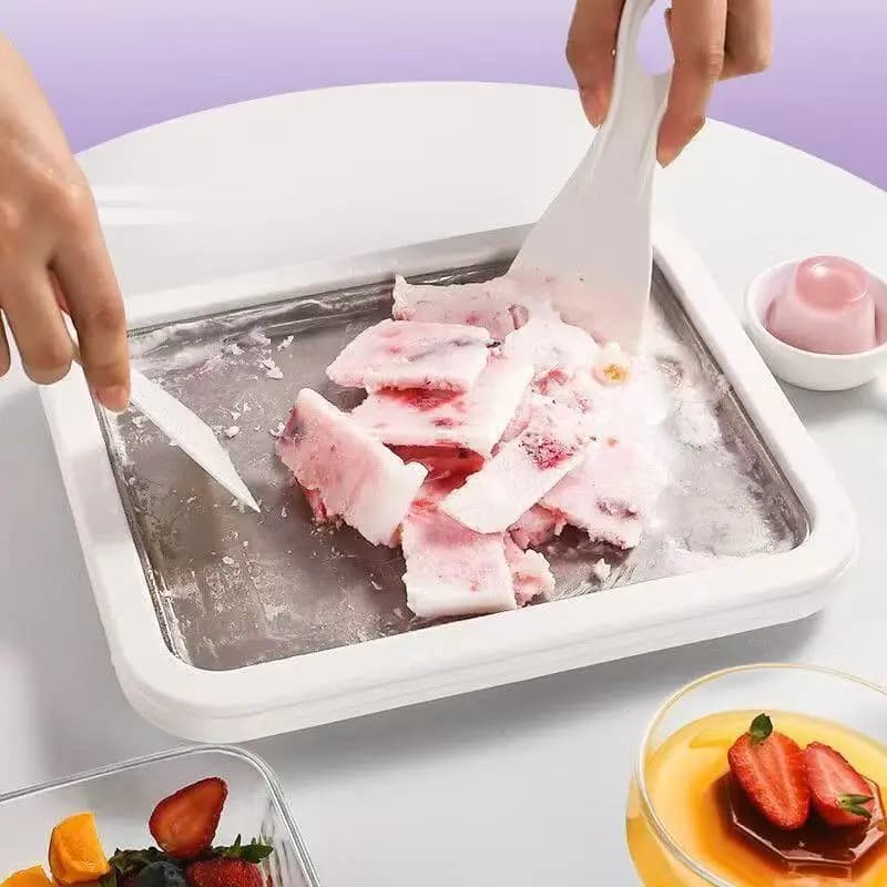 Macchina Multifunzione per Gelato Arrotolato, Piastra per Gelato Fritto Freddo e Dolce, Gelatiera Domestica Fai-da-te per Yogurt Gelato e Gelato Stir-Fry Fatto in Casa
