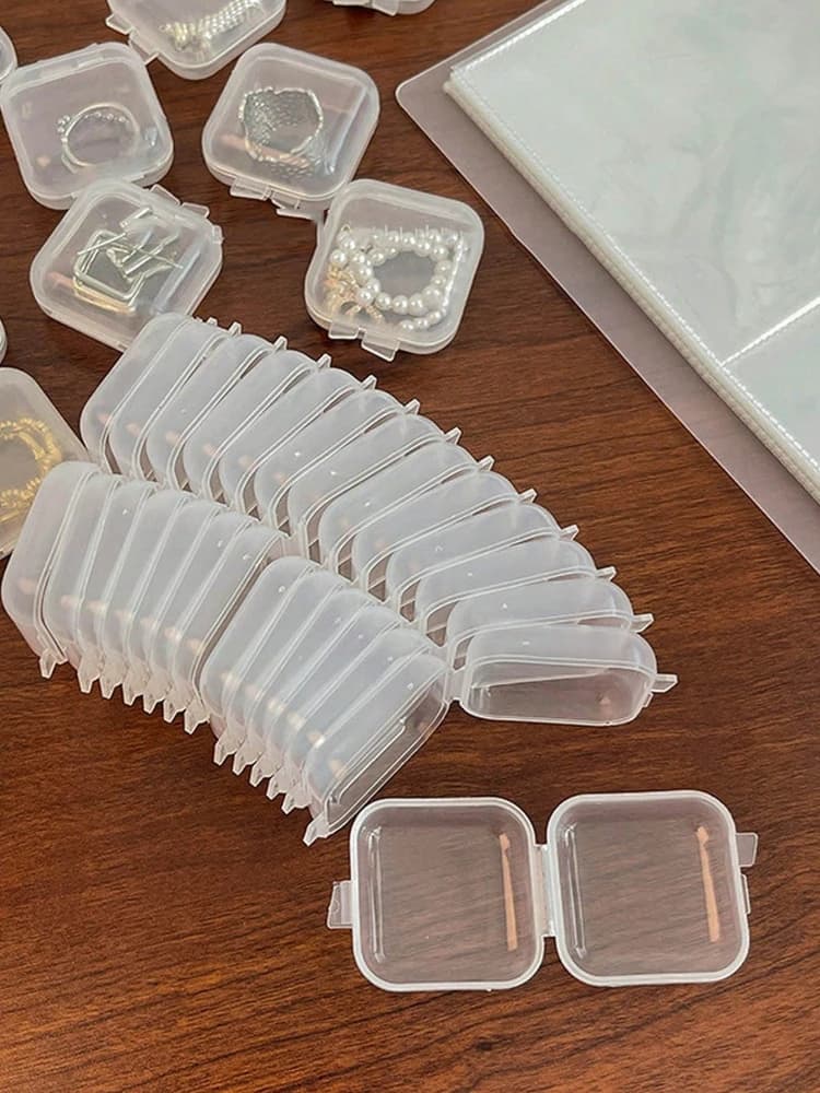 10/20/50PCS Vuoto di Plastica Trasparente Mini Vuoto Quadrato Piccole Scatole Gioielli Tappi Per Le Orecchie Contenitore Unghie artistiche Decorazione Diamante custodia di immagazzinaggio