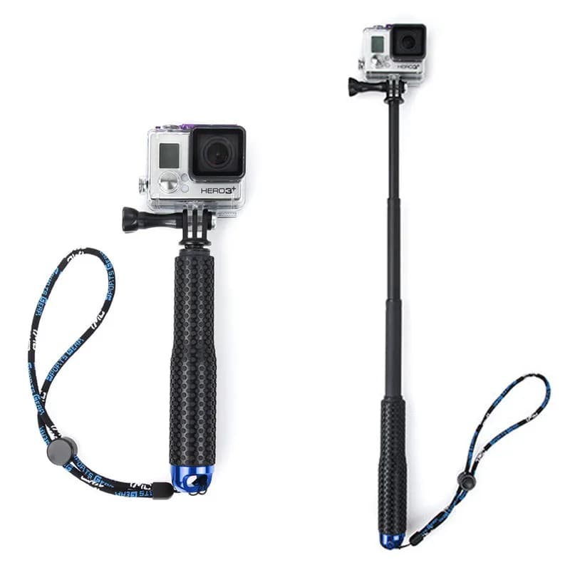 1 Set Asta Allungabile Mini Selfie Stick Monopiede Impermeabile Blu Per GoPro Hero12 11 10 9 8 6 5 4 Nuovo per SJCAM EKEN sport camera