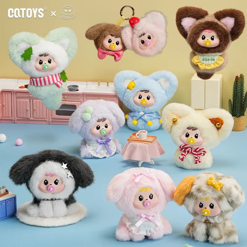 Cqtys Bao-Ao Serie Doppia Originale di Giocattoli in Scatola Cieca, Peluche con Volto in Vinile, Ciondolo per Borsa, Bambola da Collezione per Bambini, Regalo di Natale