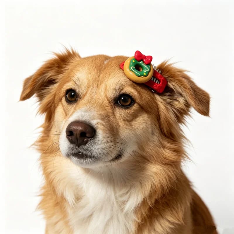 Christmas Pet Hair Clips, Handmade Holiday Hairpins with Santa, Snowman & Elk, Pet Grooming Clips for Yorkie Puppies & Kittens