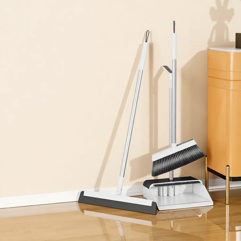 Ergonomically Designed Broom And Dustpan Set Soft Bristle Brush For Home Kitchen Floor Cleaning Efficient Sweeper Kit