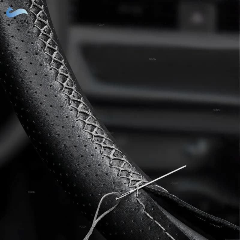 Black Perforated Microfiber Leather Cover for Interior Auto Peugeot 206 1998-2005 206 SW 2003 2004 2005