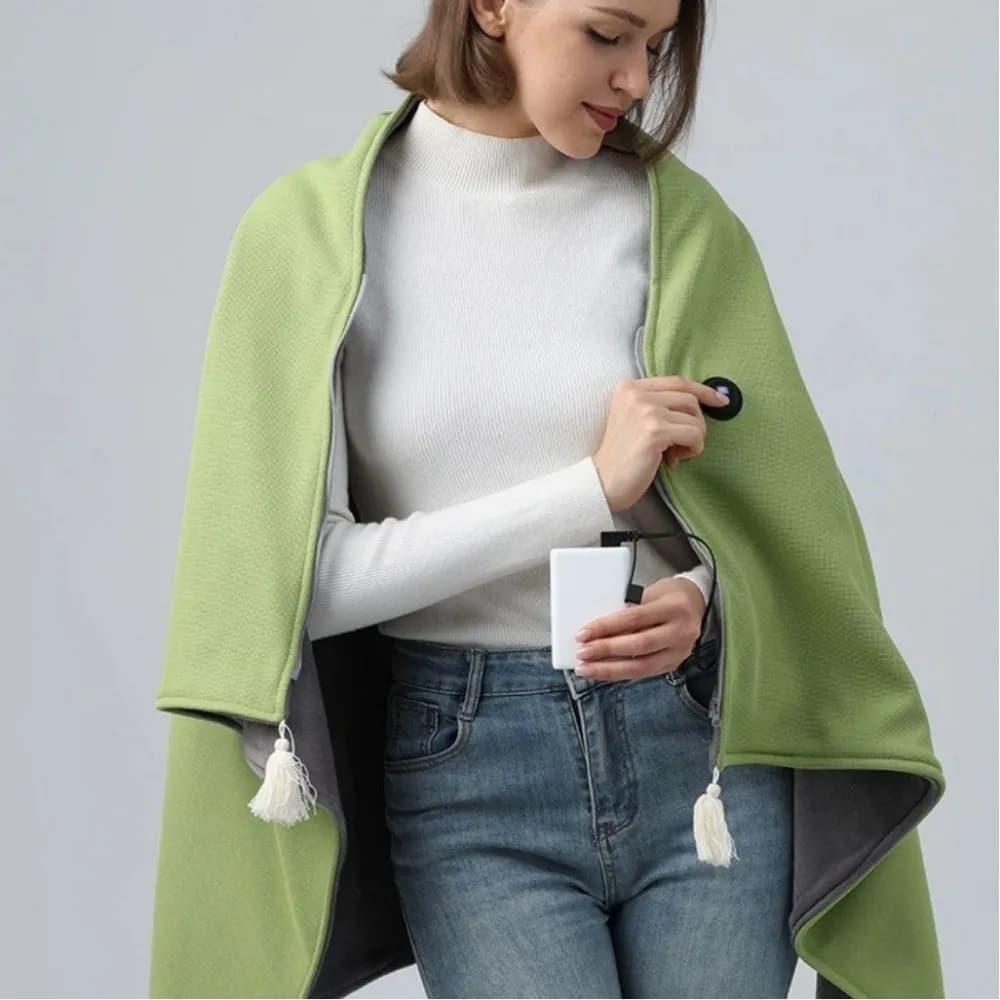Sciarpa Coperta Invernale Portatile, Comoda Coperta Elettrica Riscaldante USB Indossabile e Lavabile, Sciarpa Calda per Ufficio, Campeggio e Uso Domestico