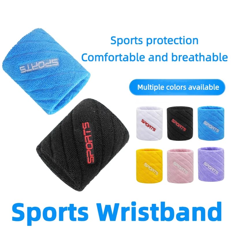 1 paio di polsini elastici in cotone supporto per basket tutore per polso avvolge adulti bambini palestra fitness tennis corsa assorbimento del sudore