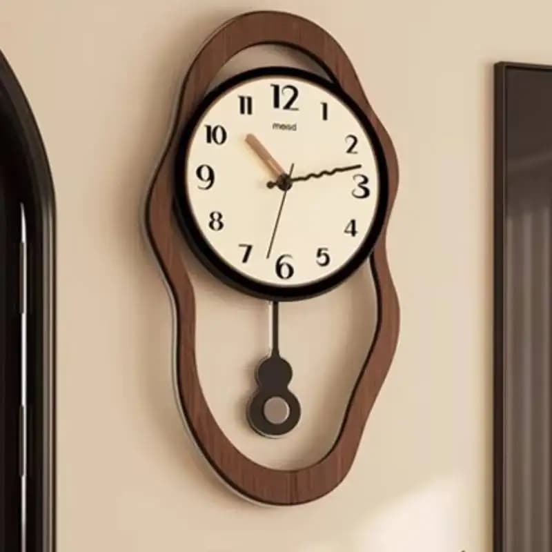Orologio da Parete a Pendolo, Design Moderno e Silenzioso per Soggiorno, Orologio Digitale Artistico in Stile Nordico, Decorazione Murale