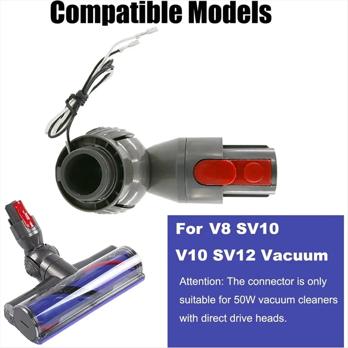 A92G New 50W Direct Drive Suction Vacuum Connector Head for V8 V10 SV10 SV12 Vacuum Cleaner Connection Replacement Part