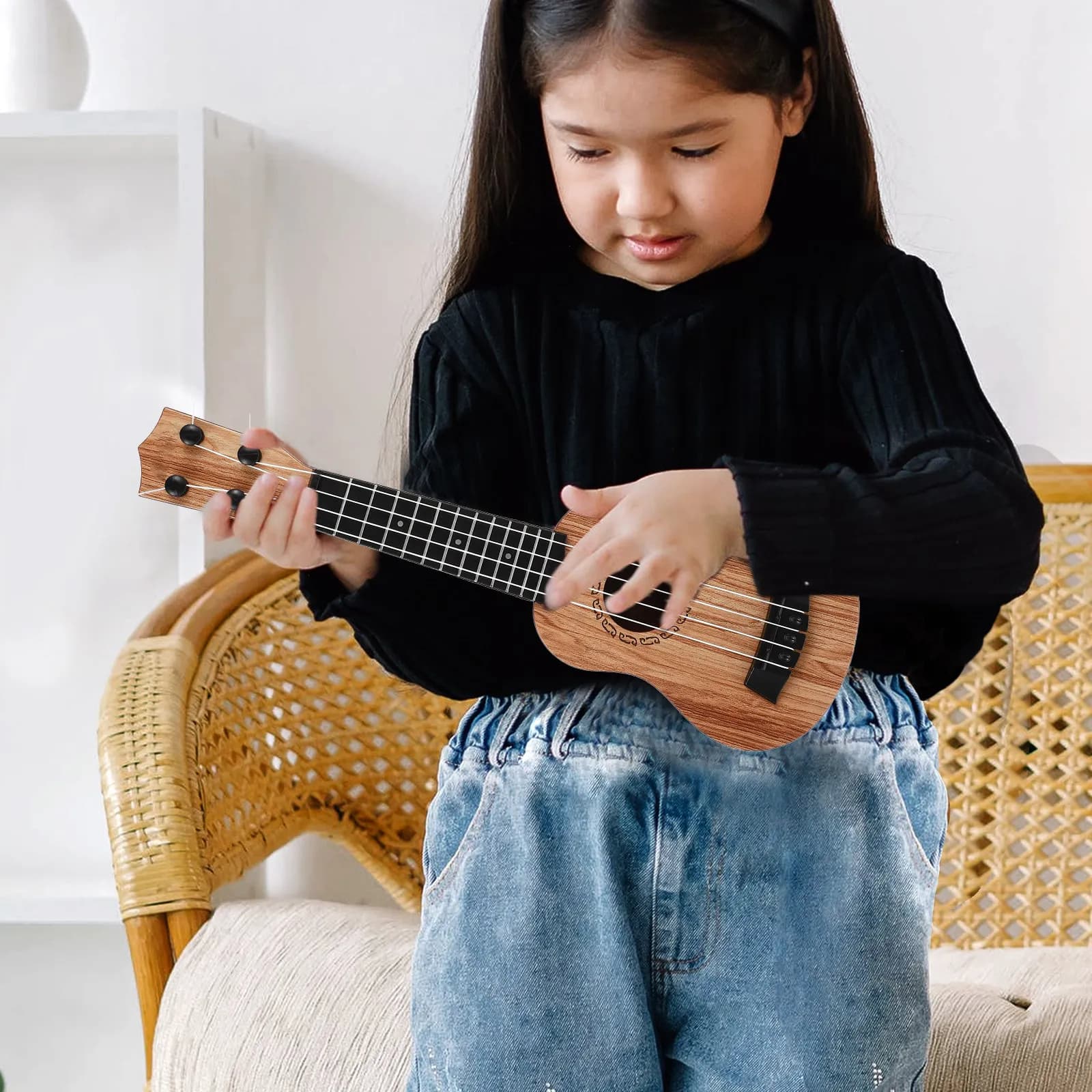Ukulele per Bambini Principianti, Chitarra in Plastica Leggera e Portatile, Strumento Musicale Facile da Suonare per Ragazzi e Ragazze