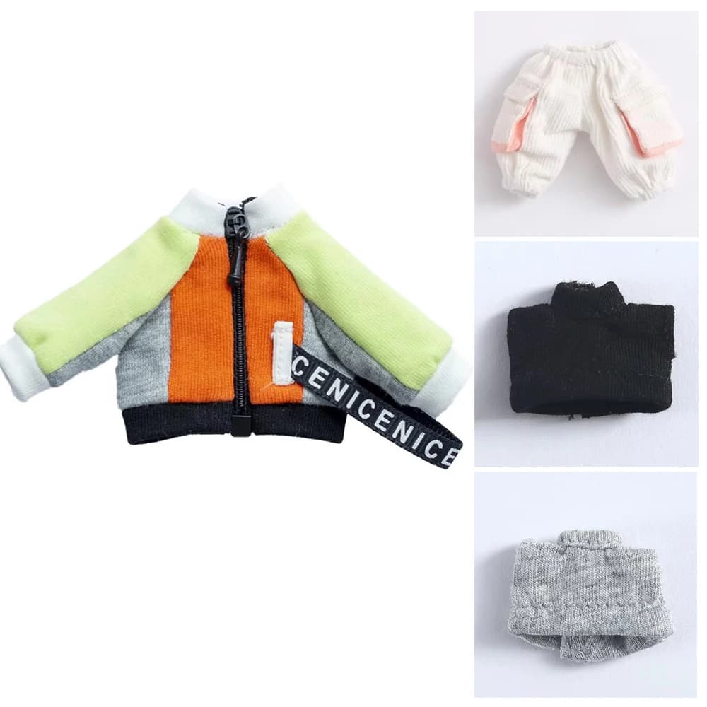 Ob11 vestiti per bambole giacca Casual abbinata a colori di tendenza camicia da Baseball cappotto pantaloni per GSC, edison, P9, 1/12bjd accessori per abbigliamento