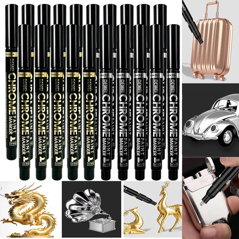 1-20 Pc Mirror Marker Pen DIY Reflective Paint Pens Mirror Markers Chrome Gold SILVER Marker Signature Car Styling Art Craftwork