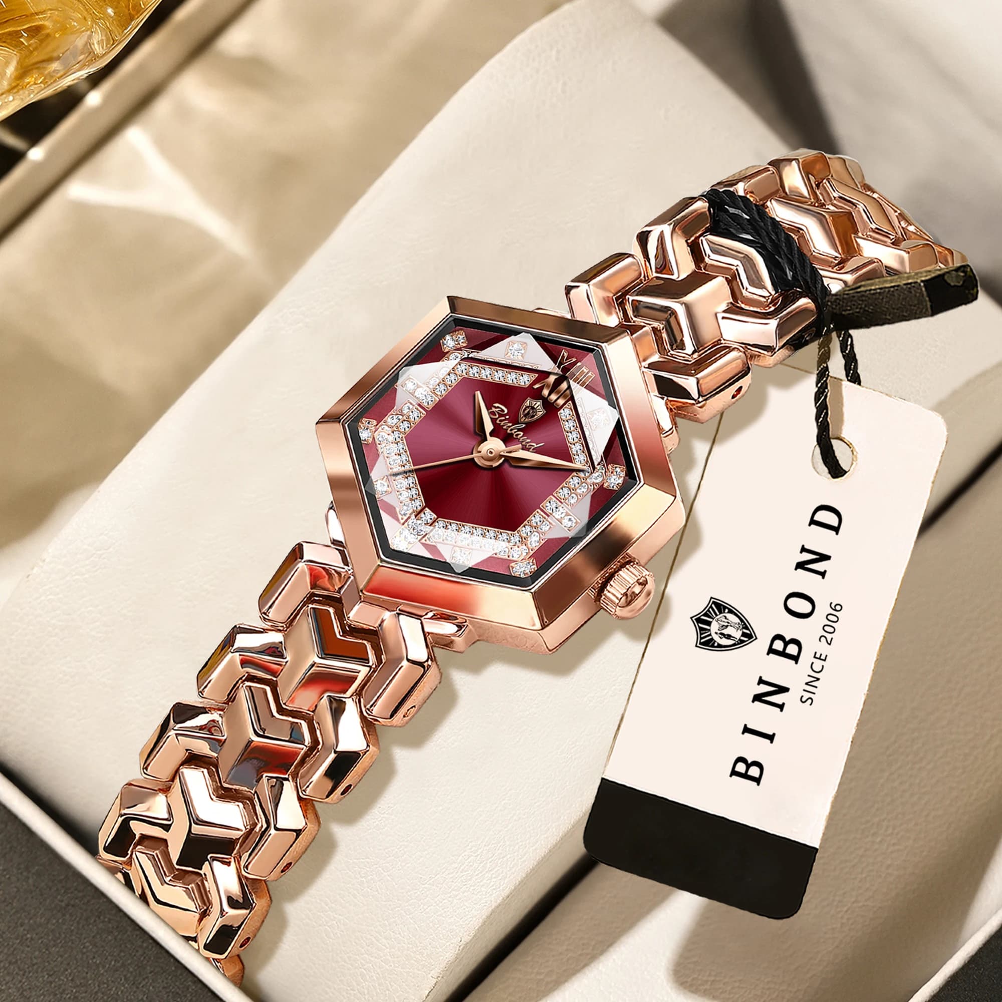 Orologi al quarzo BINBOND di lusso leggero per donna, precisi, resistenti, impermeabili, orologio da donna elegante, casual, da polso, reloj.
