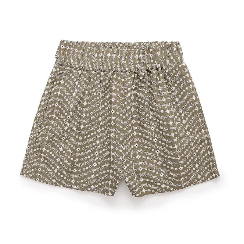 YENKYE Estate 2026 Pantaloncini Casual da Donna con Vita Elastica e Ricamo Traforato