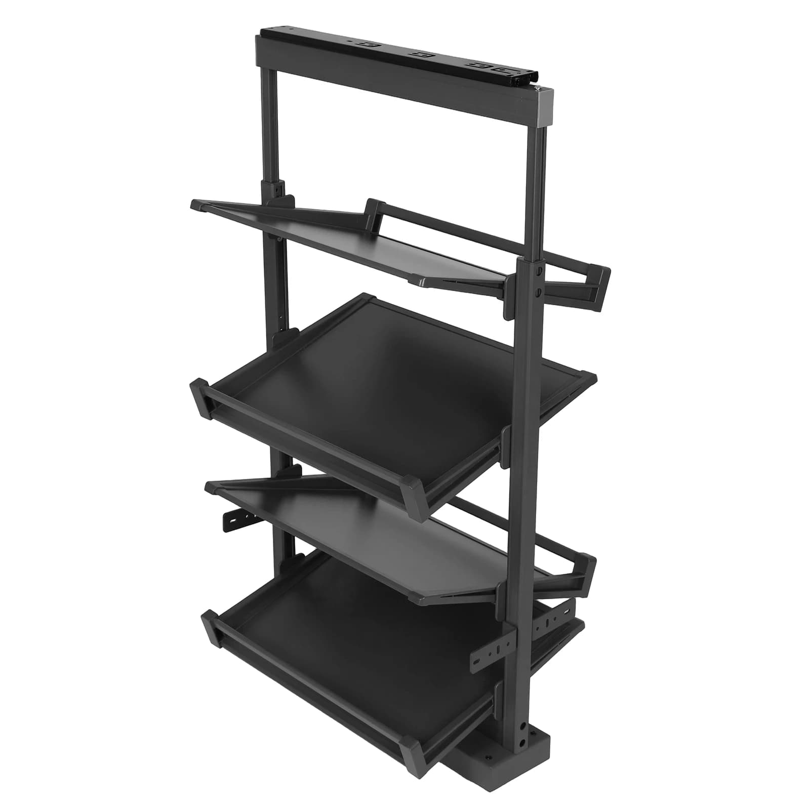 Organizer for 4 shelves, Height Adjustable, Vertical shelf Retractable for Wardrobe