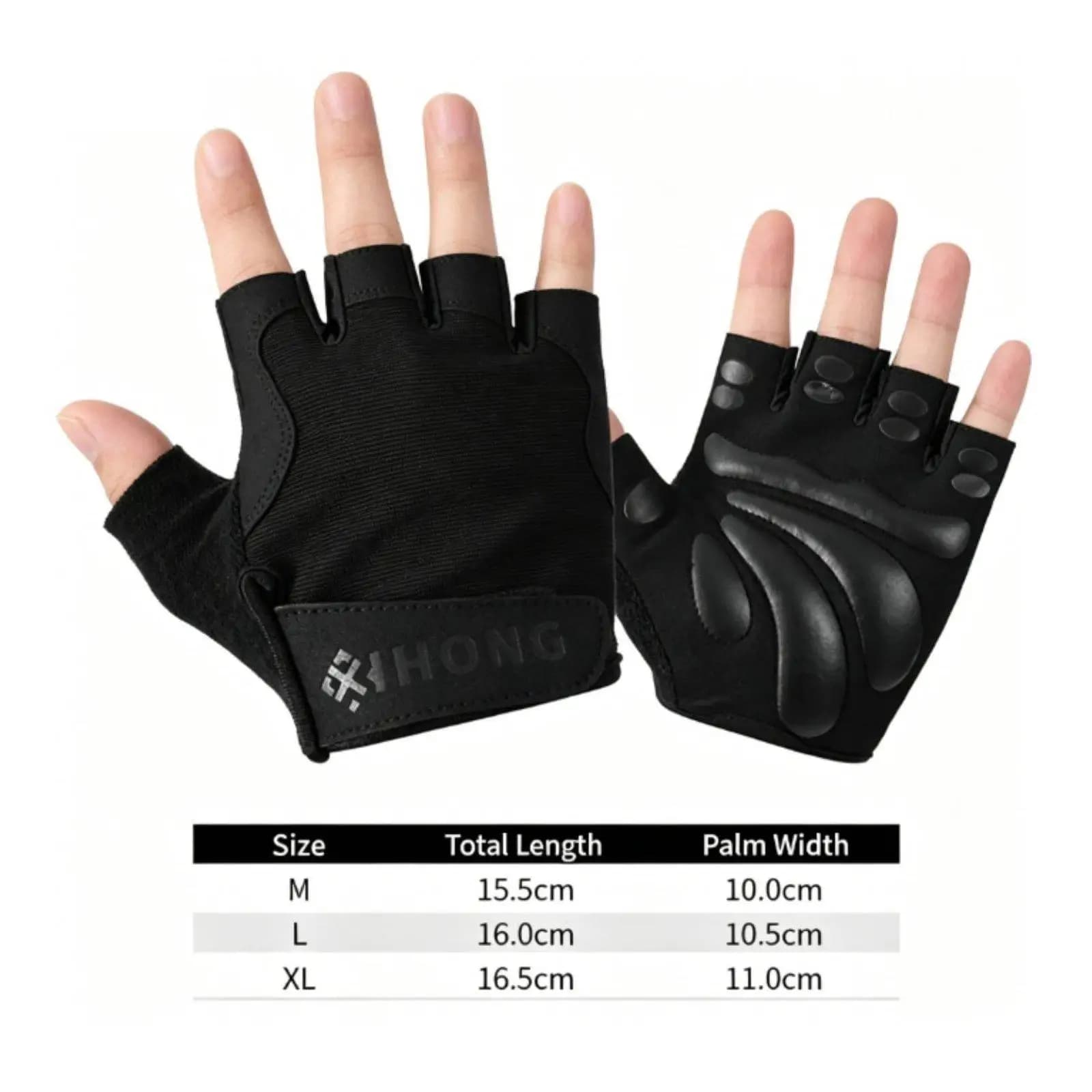 Padded Weightlifting Gloves Shock Absorbing Half Finger Gym Gloves Wear