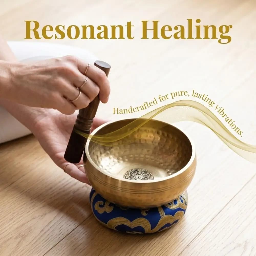 Soft Cushion Nepalese Singing Bowl Home Decor Stress Relief Sound Bowl Bottom Engraved with Stick Bowl Ornaments