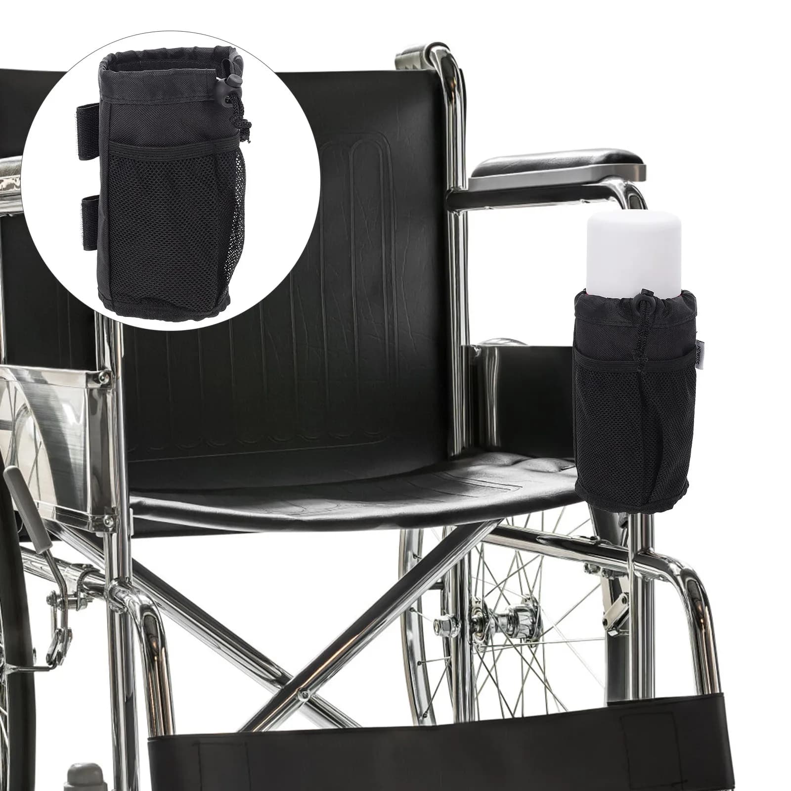 Portabottiglie per passeggino in tessuto Oxford, borsa termica isolata, porta bicchieri per passeggino, sedia a rotelle, bici, roll bar, porta borraccia