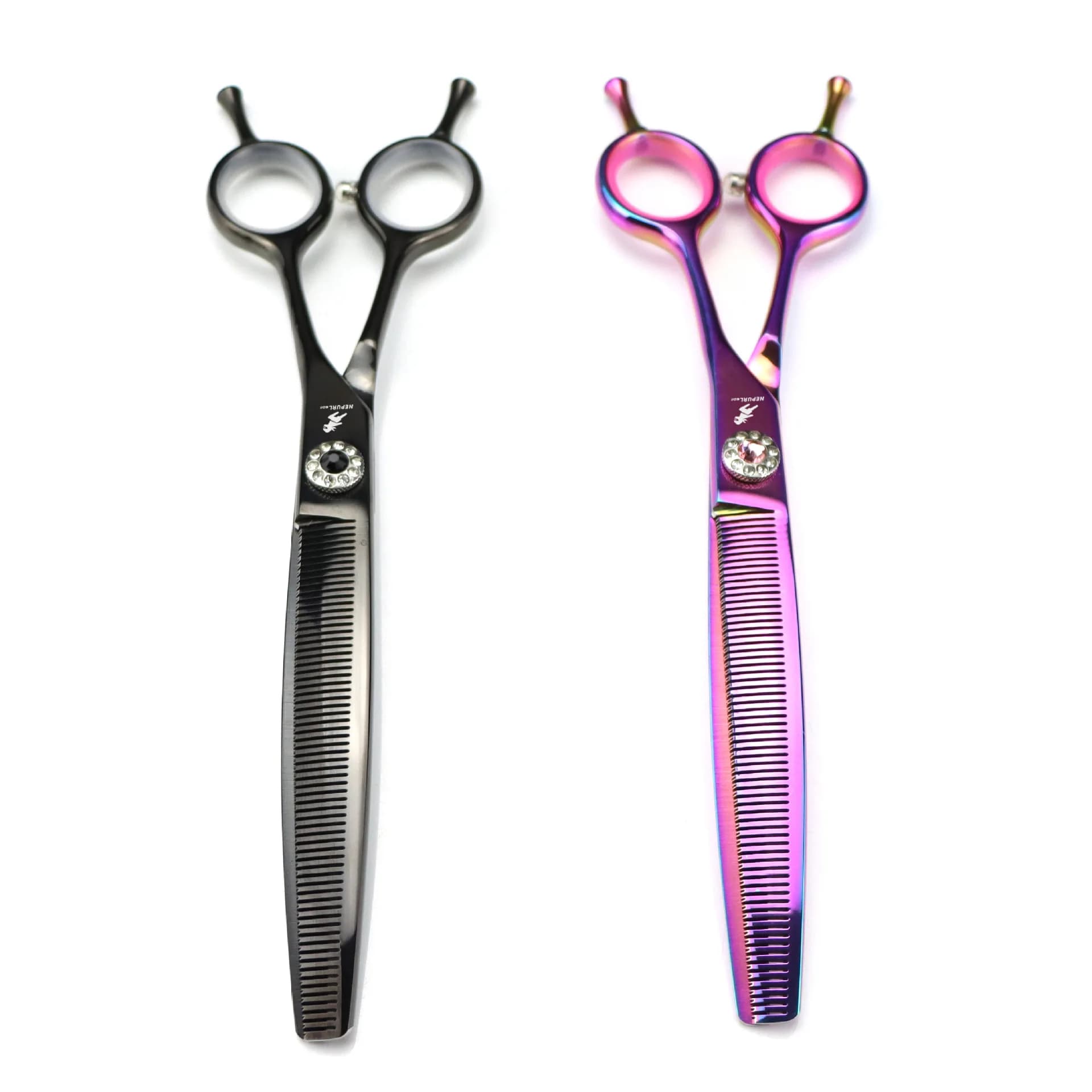 Forbici per toelettatura per cani Professional Rainbow 7 "Japan 440C forbici per cani forbici per peli di animali domestici forbici per sfoltire curve per cani 016 #