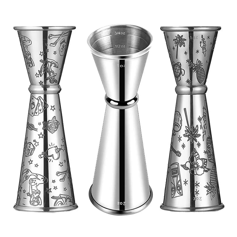 Jigger doppio per barman, Jigger da cocktail 2 oz 1 oz | Misurino per cocktail Jigger giapponese per misurare il tiro