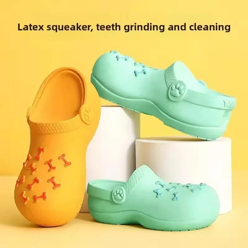 Squeaky Silicone Slipper Dog Chew Toy Interactive Teeth Cleaning Puppy Teething Toy Durable Bite Resistant Pet Toy Relieve Bored