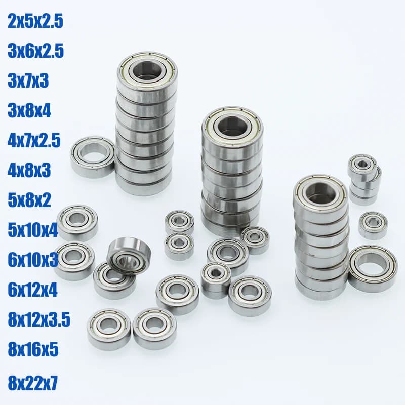 10 pcs Small Mini Bearings 4x7x2.5 5x8x2 5x10x4 6x10x3 8x22x7 for Bike RC Car Toy 3D Printer Bracket 608zz Miniature Ball Bearing