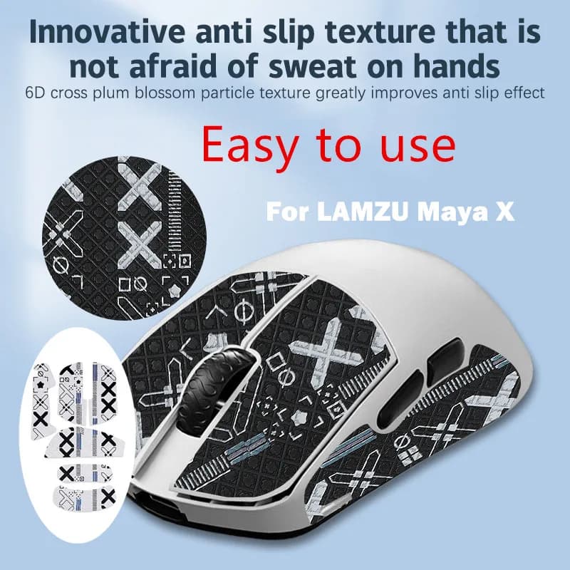 1Set Stable Mouse Grip Tape Skate Succhiare Sudore Sticker For LAMZU Maya X Gaming Mouse Accessories For Computer Games