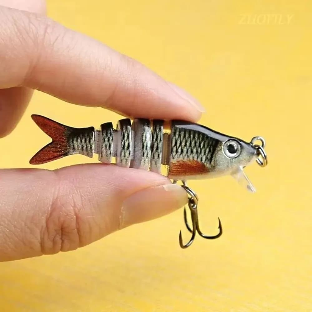 5.5cm Length Multi Section Bait 6-section Tongue Plate 4.5g Weight Micro Bait Simulation Design Sea Bass Lure