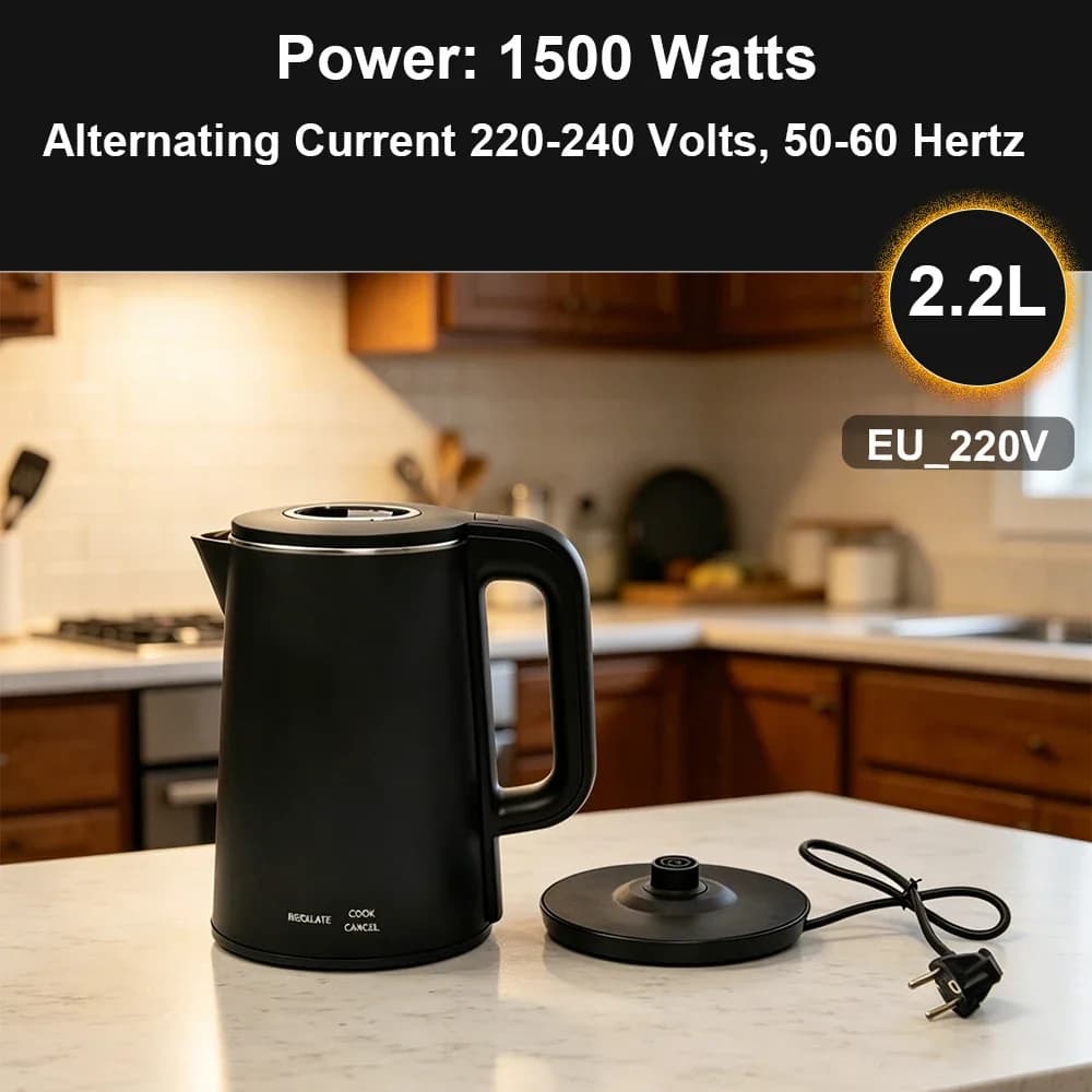 2.2L Digital Electric Water Kettle Touch Screen 4 Temperature Settings Fast Heating Tea Coffee Maker with Keep Warm Function