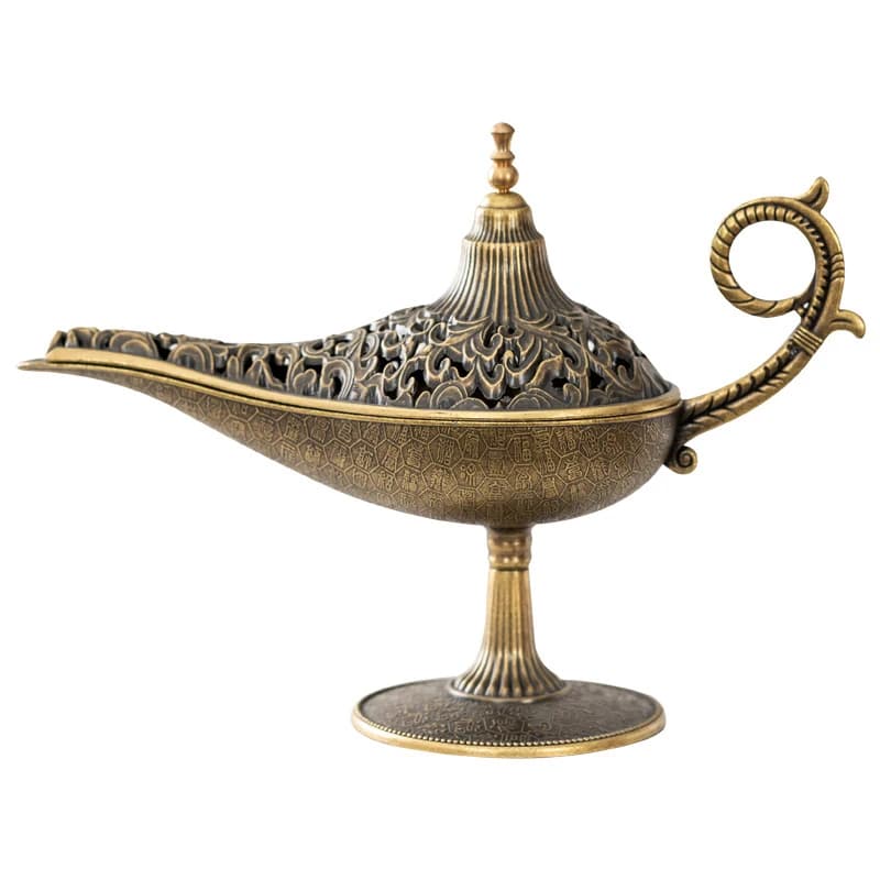 Bruciatore di incenso in metallo stile antico, portacandele profumato/desprofumato, decorazione per la casa, regalo, bruciatore di incenso arabo