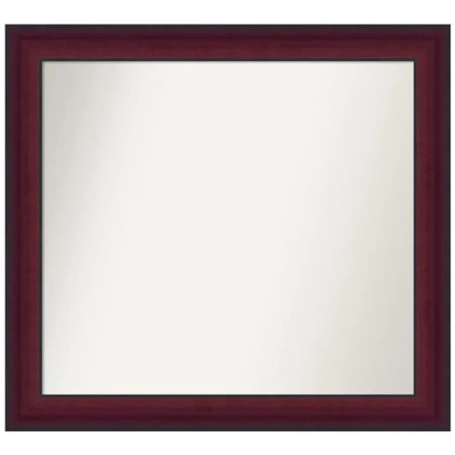 Specchio da Bagno Marrone per Sopra il Lavabo 32x35, Specchio Rettangolare su Misura in Legno di Ciliegio Canterbury, Grande Cornice in Legno Casual da Appendere