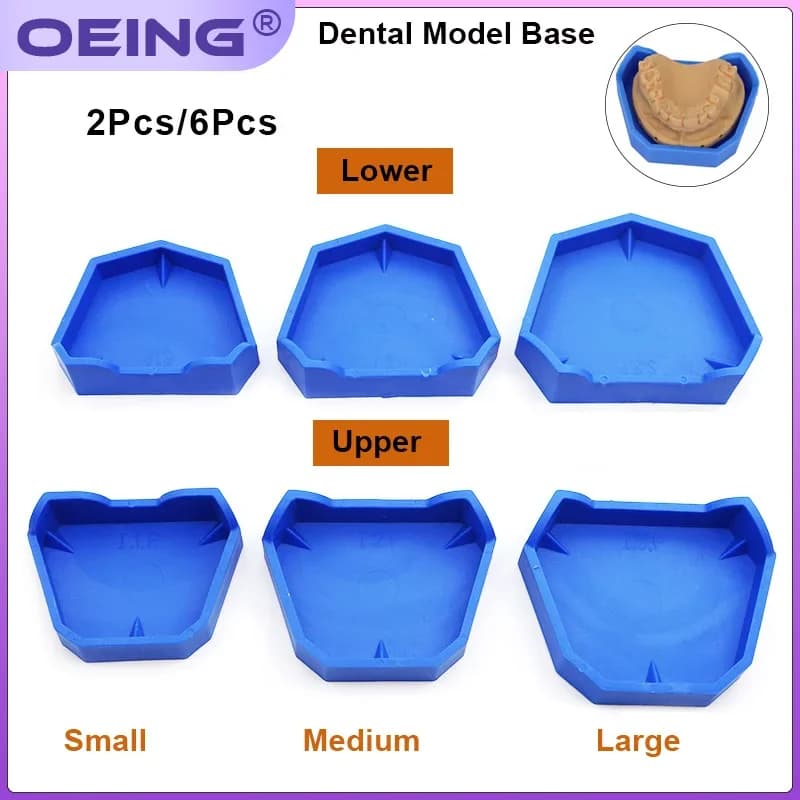 2/6 pz Modello Dentale Base Gesso Al Silicio Modello Base Protesi Impressione Vassoio Impressione Odontoiatria Ex Base Kit Strumenti Dentista