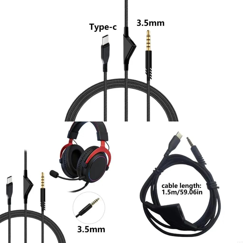 F42D Strong PVC Gaming Headset Extension Cord with Gold Plated Connectors 1.5 Meter Long Easy to Carry for A10/A40 Use