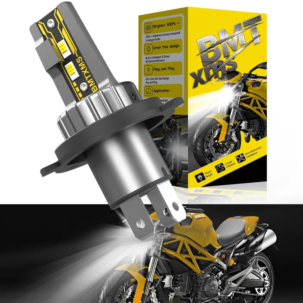 BMTxms 1 Pezzo per Yamaha MT07 MT03 MT09 Moto H4 HB2 9003 Lampadine LED Faro Hi/Lo 10000LM 6000K Bianco CANbus Super Luminoso