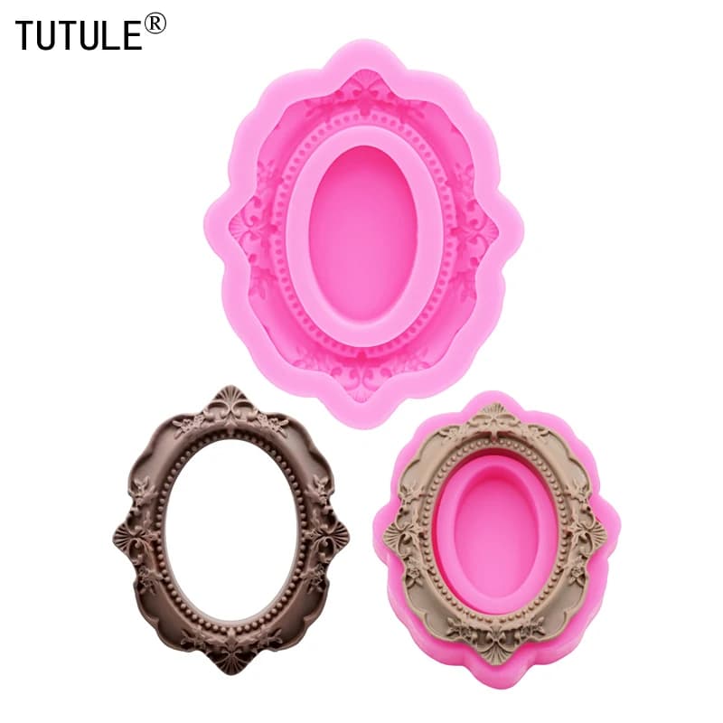 Photo frame diy resin mould frames Cake Decorating Tools Chocolate Cake Border Silicone Molds Kitchen Baking Moulds