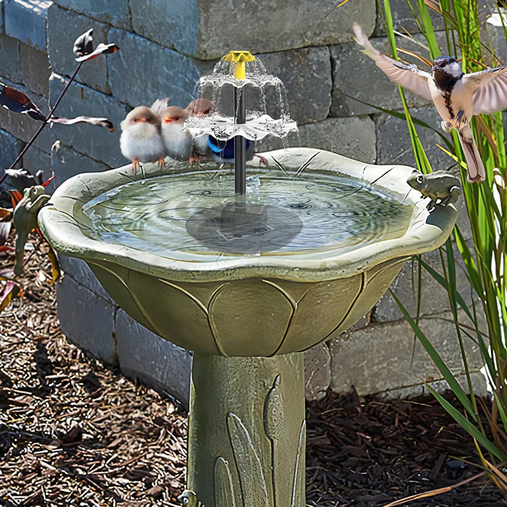 3 Tiered Water Fountain with 4W Solar Panel Solar Bird Bath Fountain Water Fountain with Birdbath for Garden Patio Yard and Deck