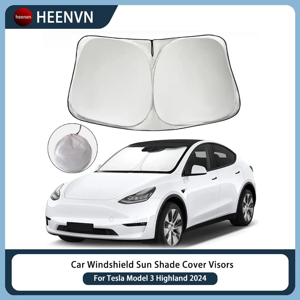 Per Tesla Modello 3 Y Parabrezza Auto Parasole Copertura Visiere Finestra Anteriore Protezione Solare Parasole Modello 3 Highland Accessori