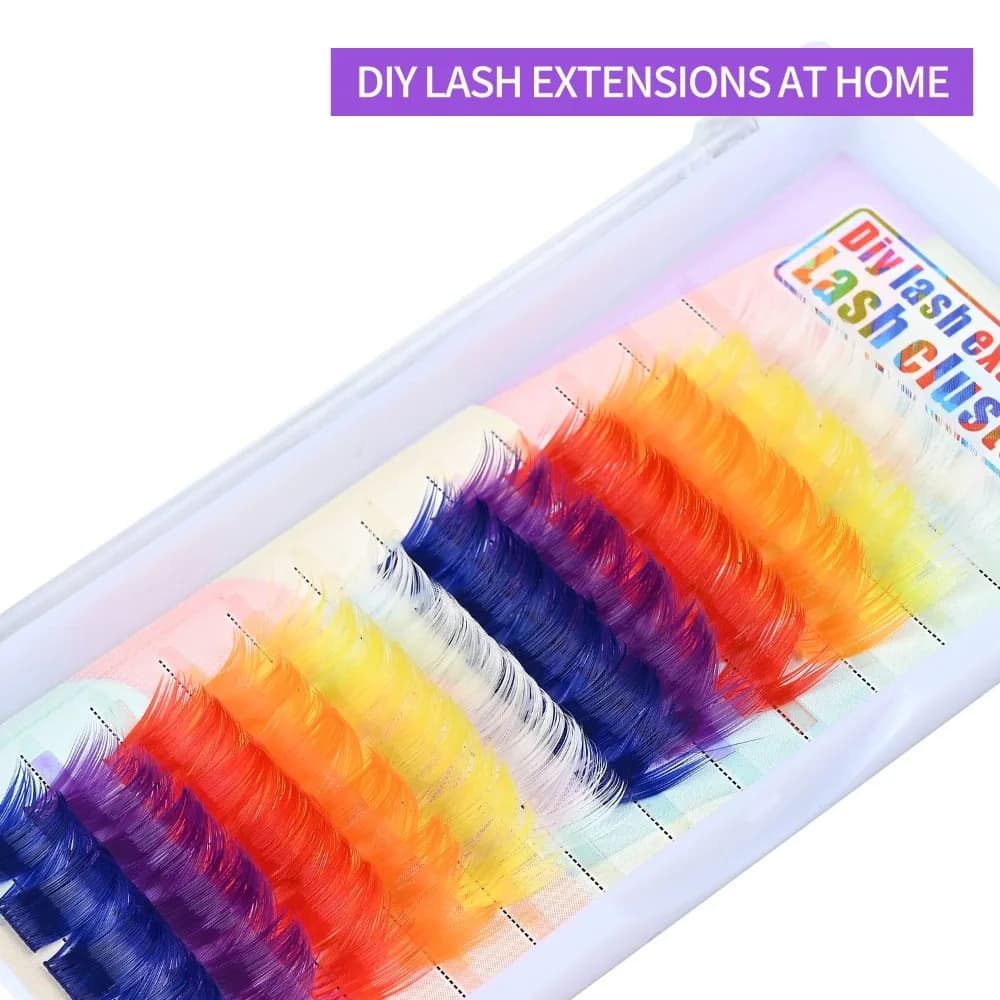 60 pz. Ciglia Finte a Ciuffetti Effetto Manga, Morbide e Naturali, Mix di Colori, per Trucco Fai da Te, Ideali per Feste