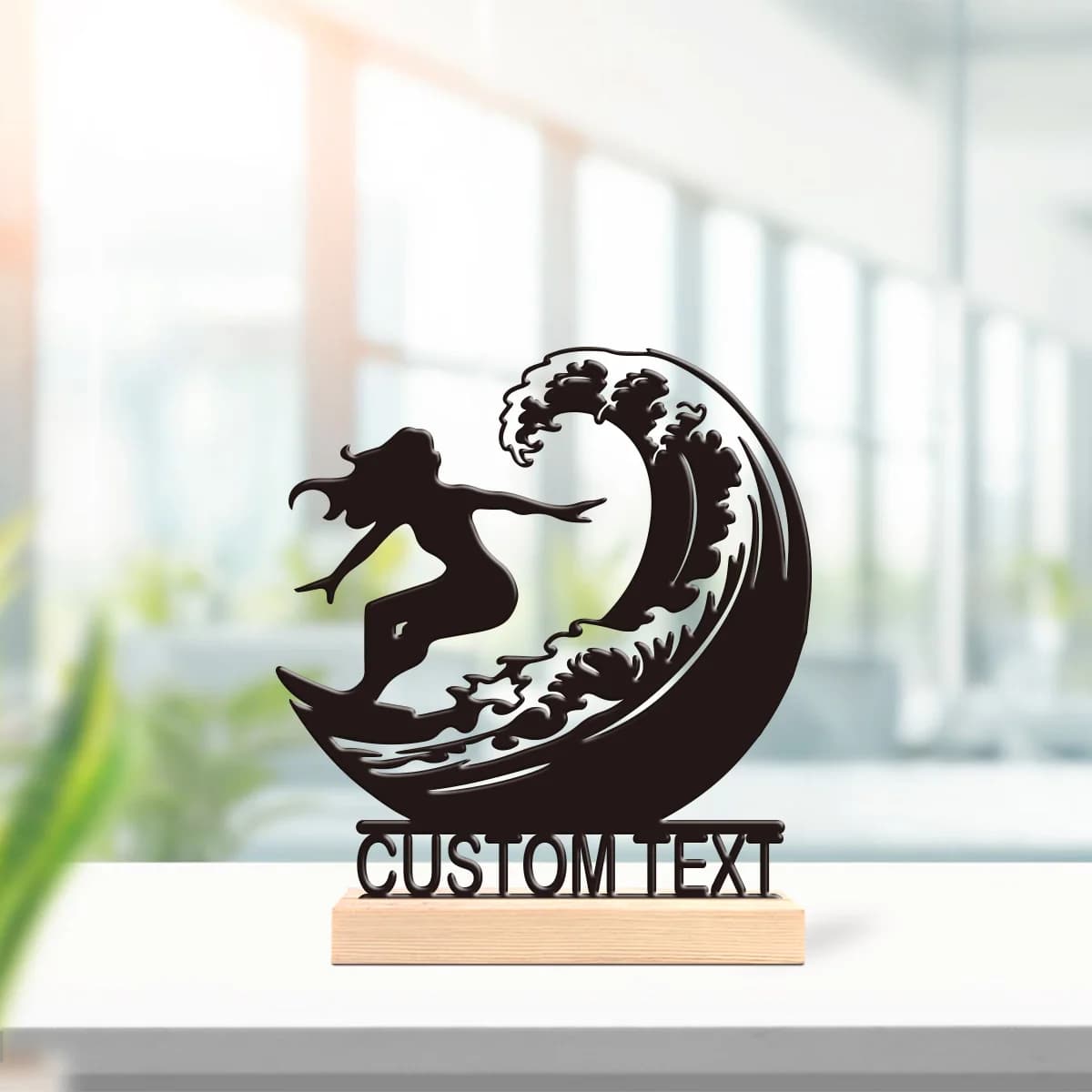 1pc Personalized Metal Artwork Custom Name With Wooden Base Perfect for Home or Office Decoration