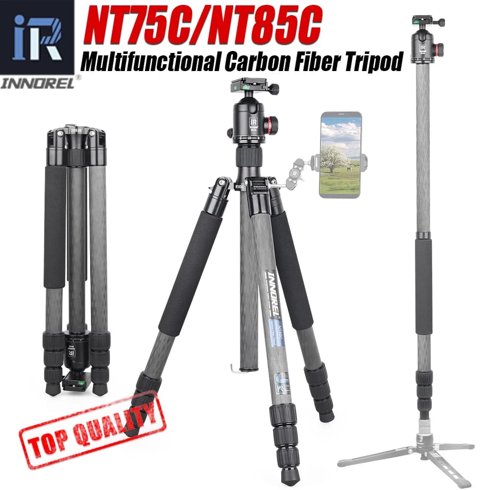 NT75C/85C professional carbon fiber tripod monopoly with short central column BallHead panoramic tripod for digital camera Dslr