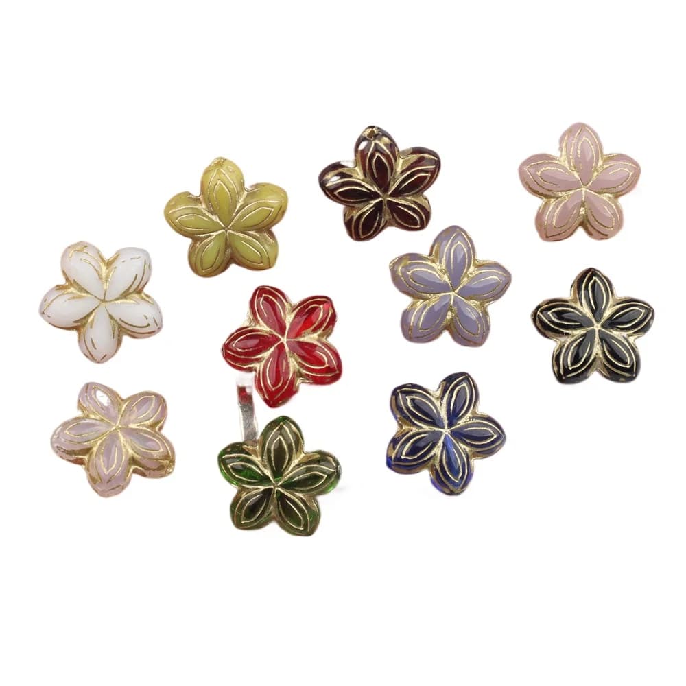 6 pcs/lot 16 MILLIMETRI Colorful Czech Retro Cherry Blossom Beads Pendants and Pendants for World Bracelet Necklace Accessories Make By You