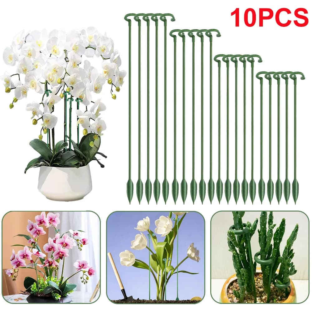 5/10pcs Plant Support Stakes Potted Flower Fixing Holder for Orchids Succulents Vegetables Garden Potted Support Rack