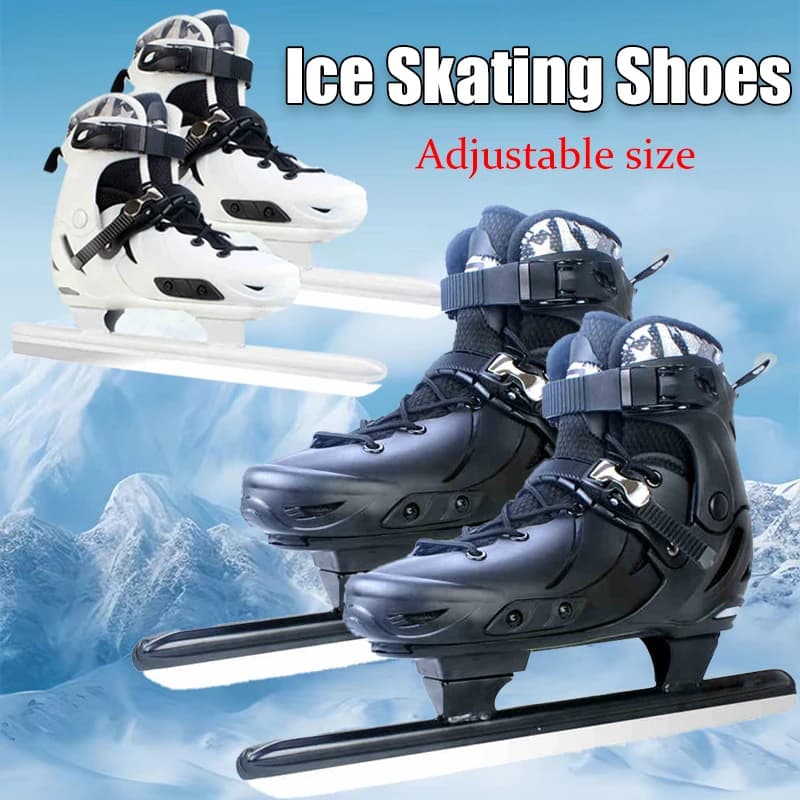 Adjustable Size Ice Skating Shoes Beginner Warm Inner Liner Real Ice Skating Shoes Figure & Hockey Skates For Kids Adults