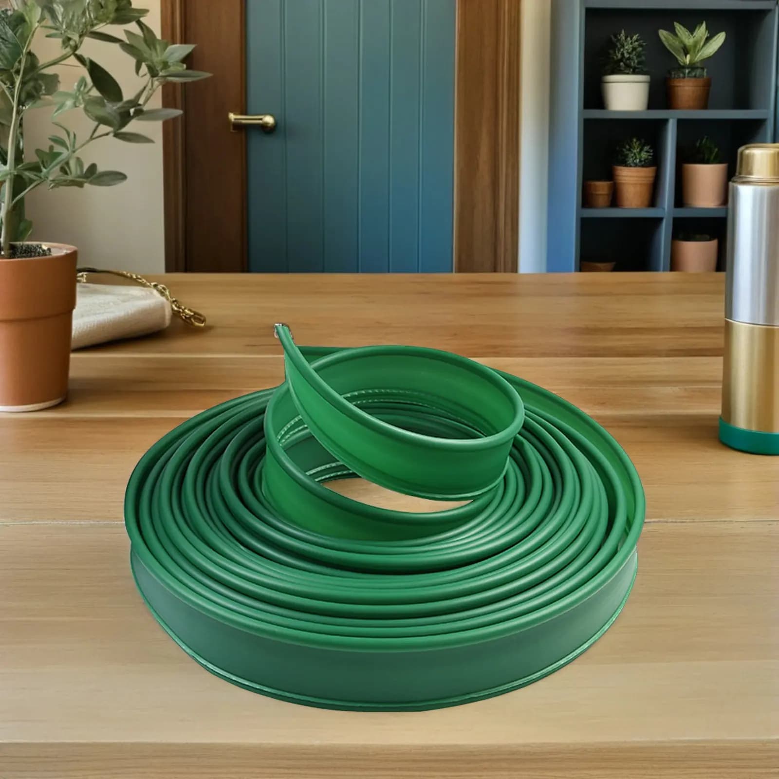 Bordo per aiuole in plastica verde brillante, resistente alle intemperie, striscia isolante per giardino, barriera per prato