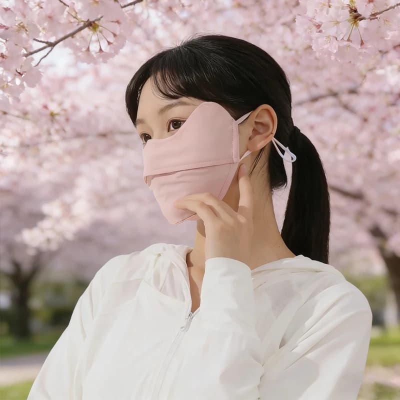 Nuova Maschera Traspirante in Seta Ghiacciata Lavabile Antipolvere per Ciclismo, Maschera Viso Anti-UV in Rete Unisex