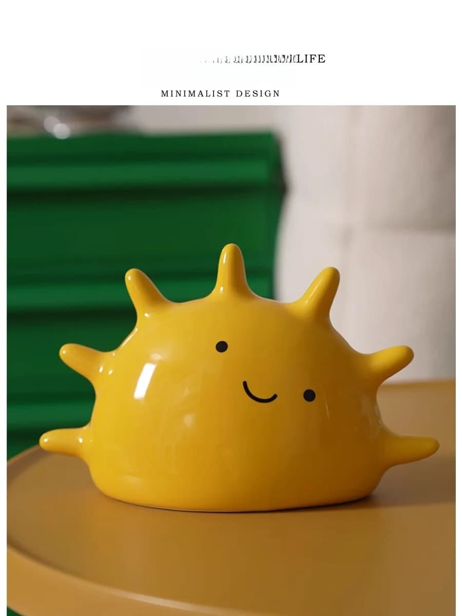 Tlife Sunshine Cream Style Ceramic Tissue Box Creative Living Room Decorative Items Drawstring Paper Box Storage Organizer
