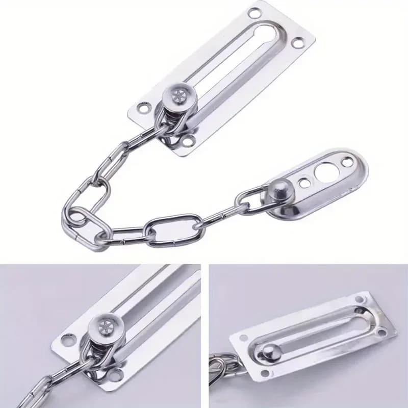 1pc catena per porta di sicurezza serratura per ufficio domestico guardia chiusura in acciaio inossidabile argento chiusura scorrevole per hardware serratura porta di casa