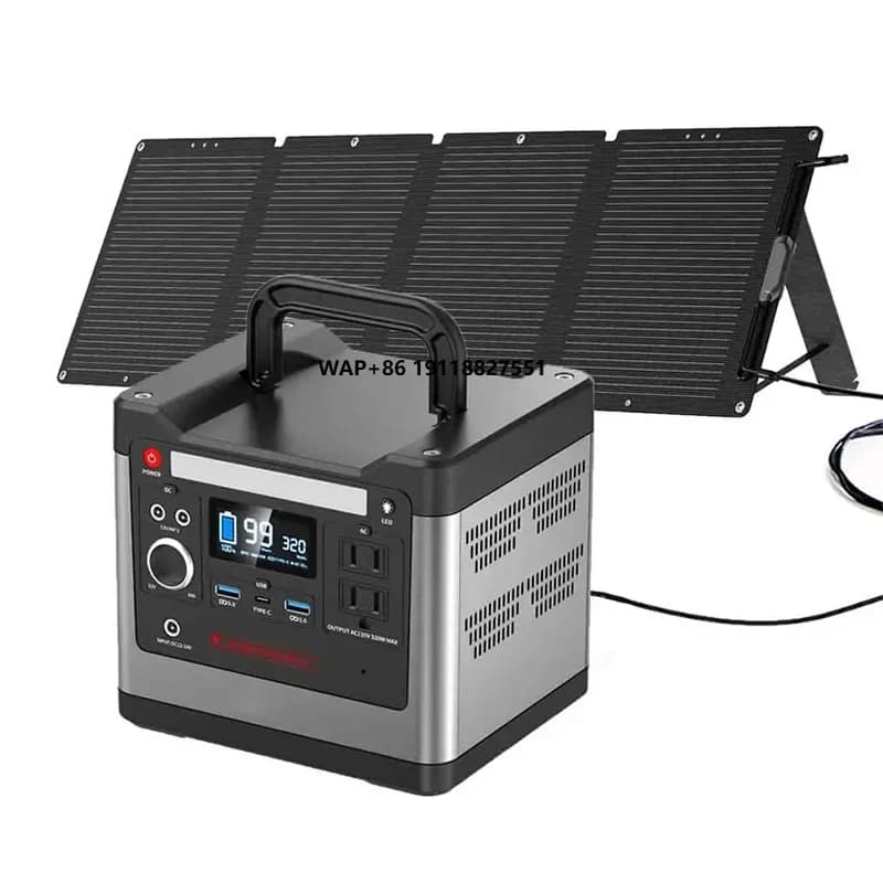 Portable 600W/800W/1000W Solar Generator Power Station with LiFePO4 and LED Lights Emergency Lithium Ion Battery Solar Panels