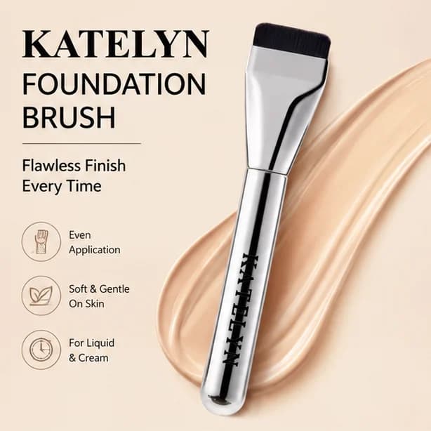 Ergonomic Foundation Brush for Women Professional Liquid Powder Concealer Makeup Puff Beauty Tools