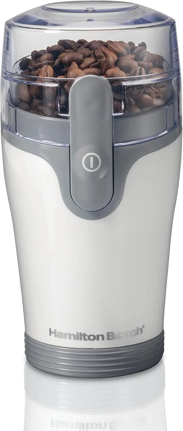 Fresh Grind Electric Coffee Grinder for Beans, Spices and More, Stainless Steel Blades, Removable Chamber, Makes up to 12 Cups, White